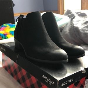 black suede booties! size 10m